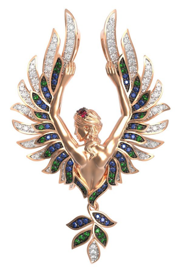 Подвеска из золота c фианитом