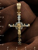 Крест из лимонного золота c ониксом