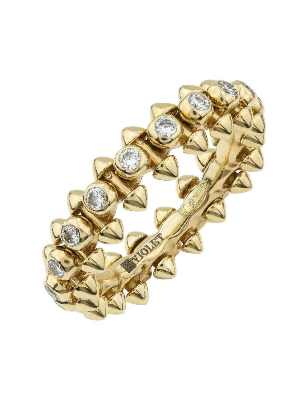 Кольцо из лимонного золота c бриллиантами