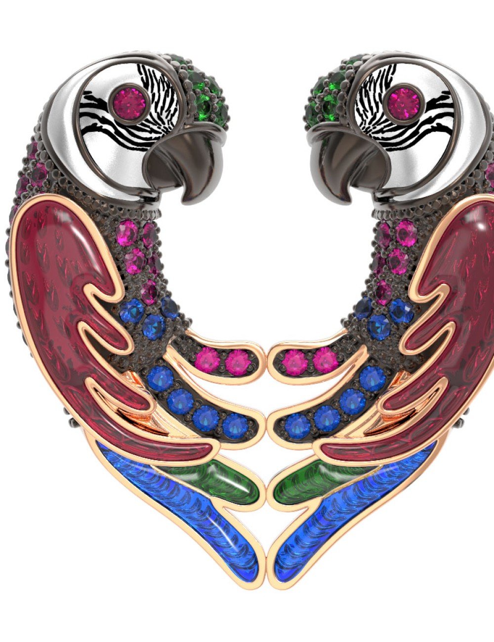 Подвеска из золота c эмалью и фианитом