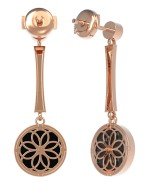 Серьги из золота c фианитом и ониксом