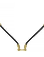 Гайтан из лимонного золота c кожаным шнурком