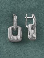 Серьги из белого золота c бриллиантами