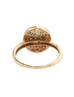 Кольцо из золота c бриллиантами и перламутром