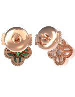 Серьги из золота c бриллиантами, малахитом и перламутром