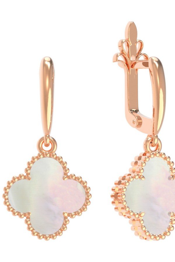 Серьги из золота c перламутром