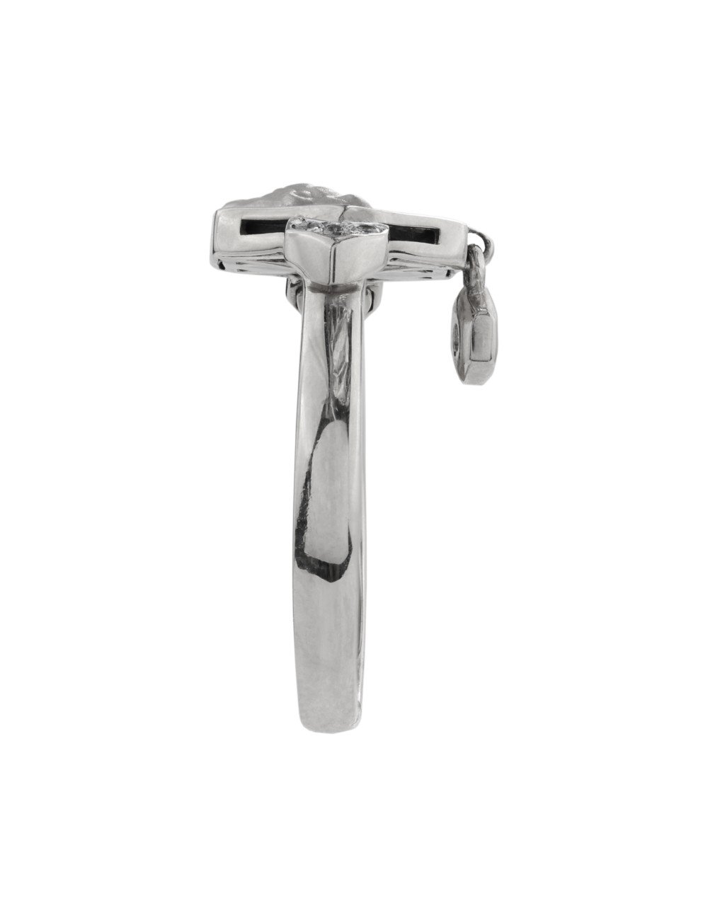 Кольцо из белого золота c бриллиантами и ониксом