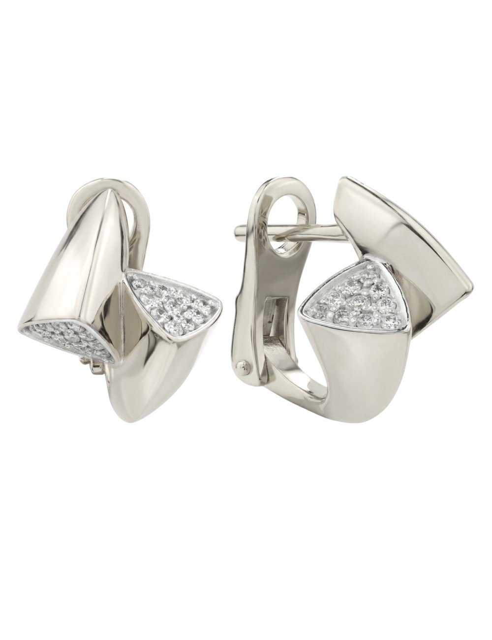 Серьги из белого золота c бриллиантами