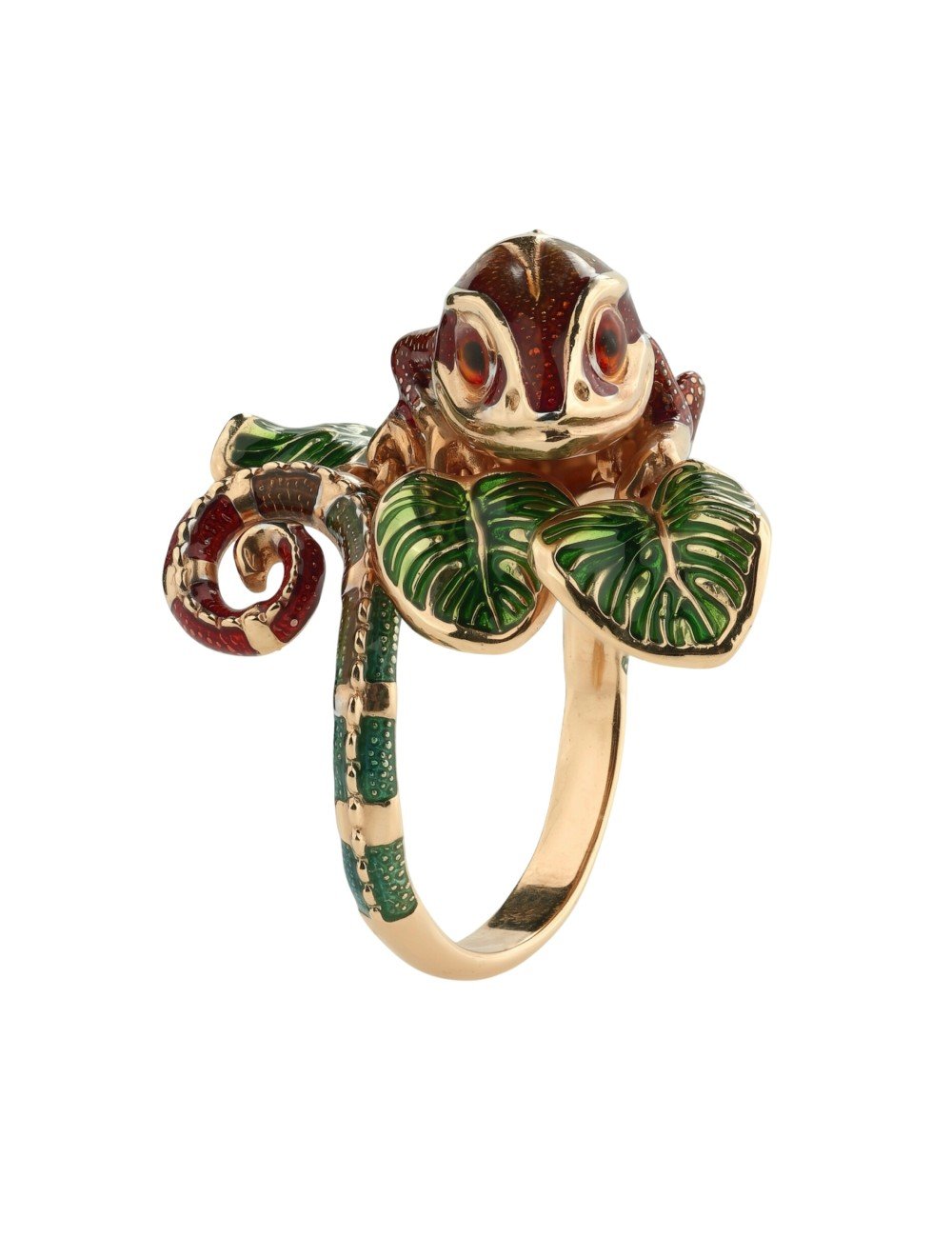 Кольцо из золота c эмалью