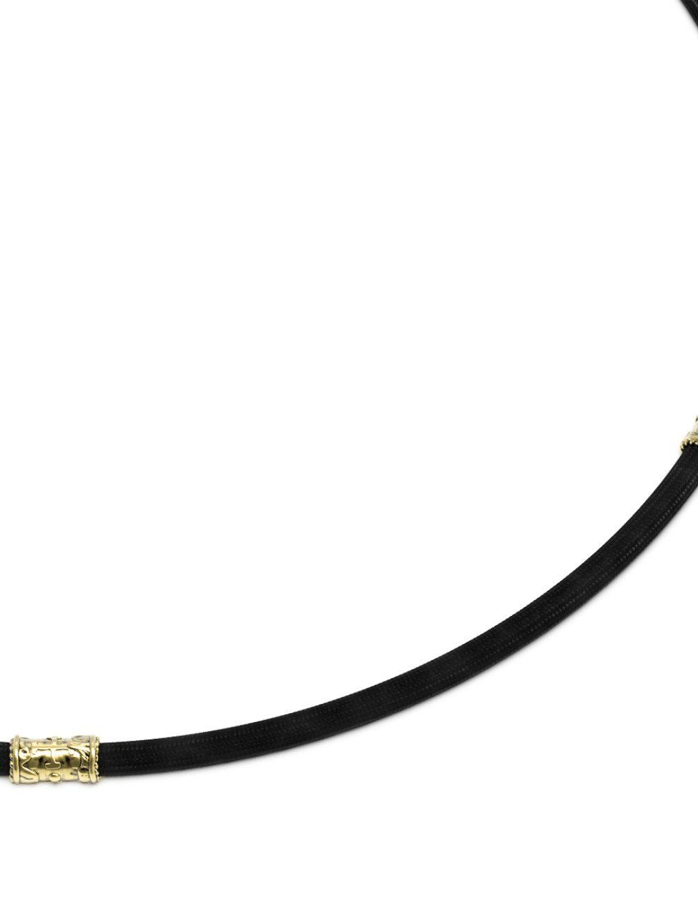 Шнурок шёлковый из лимонного золота c шёлковым шнурком