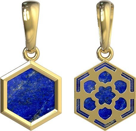 Подвеска из лимонного золота c лазуритом