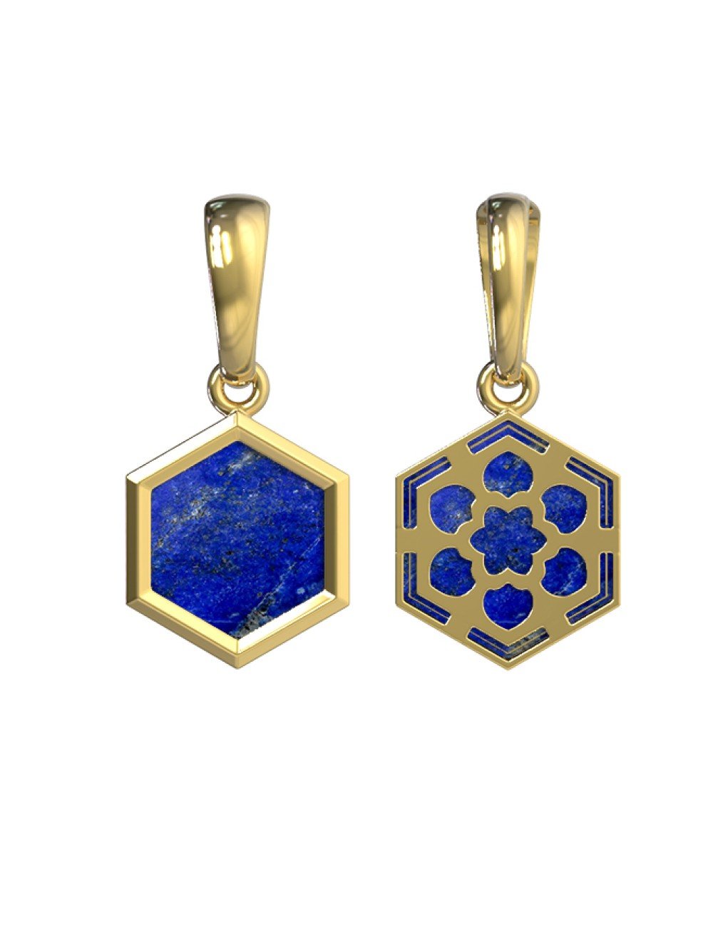 Подвеска из лимонного золота c лазуритом