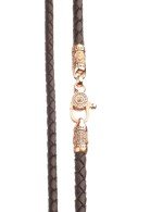 Гайтан из золота c кожаным шнурком