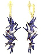 Серьги из лимонного золота c эмалью