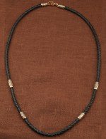 Гайтан из золота c кожаным шнурком