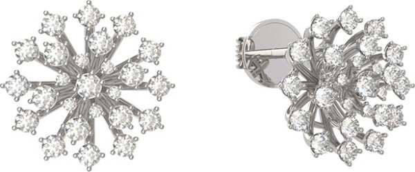 Серьги из белого золота c бриллиантами