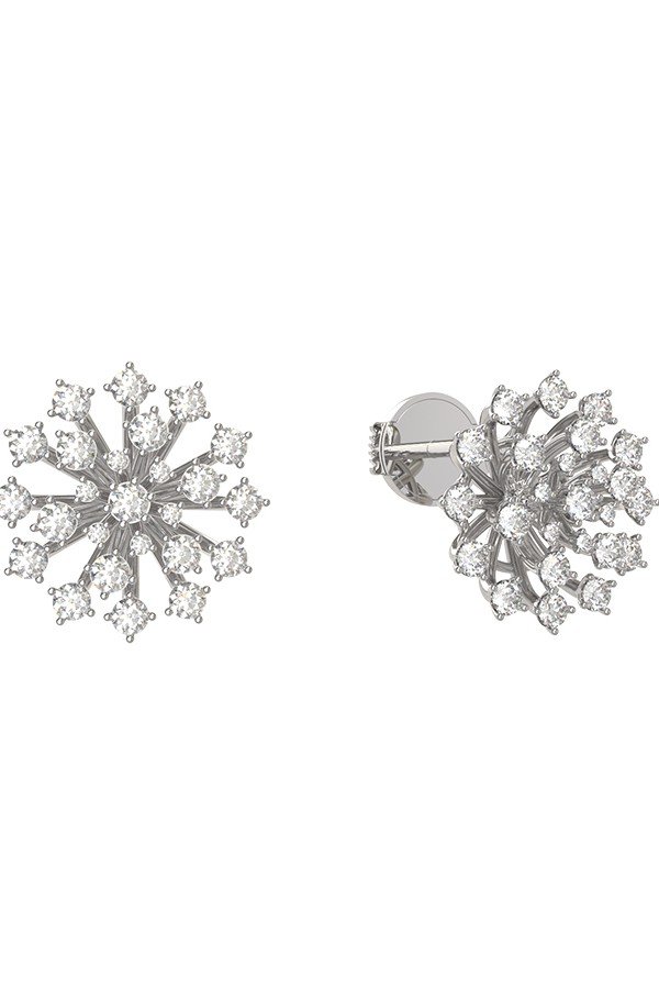 Серьги из белого золота c бриллиантами