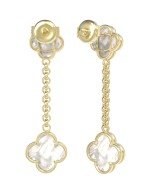 Серьги из лимонного золота c перламутром