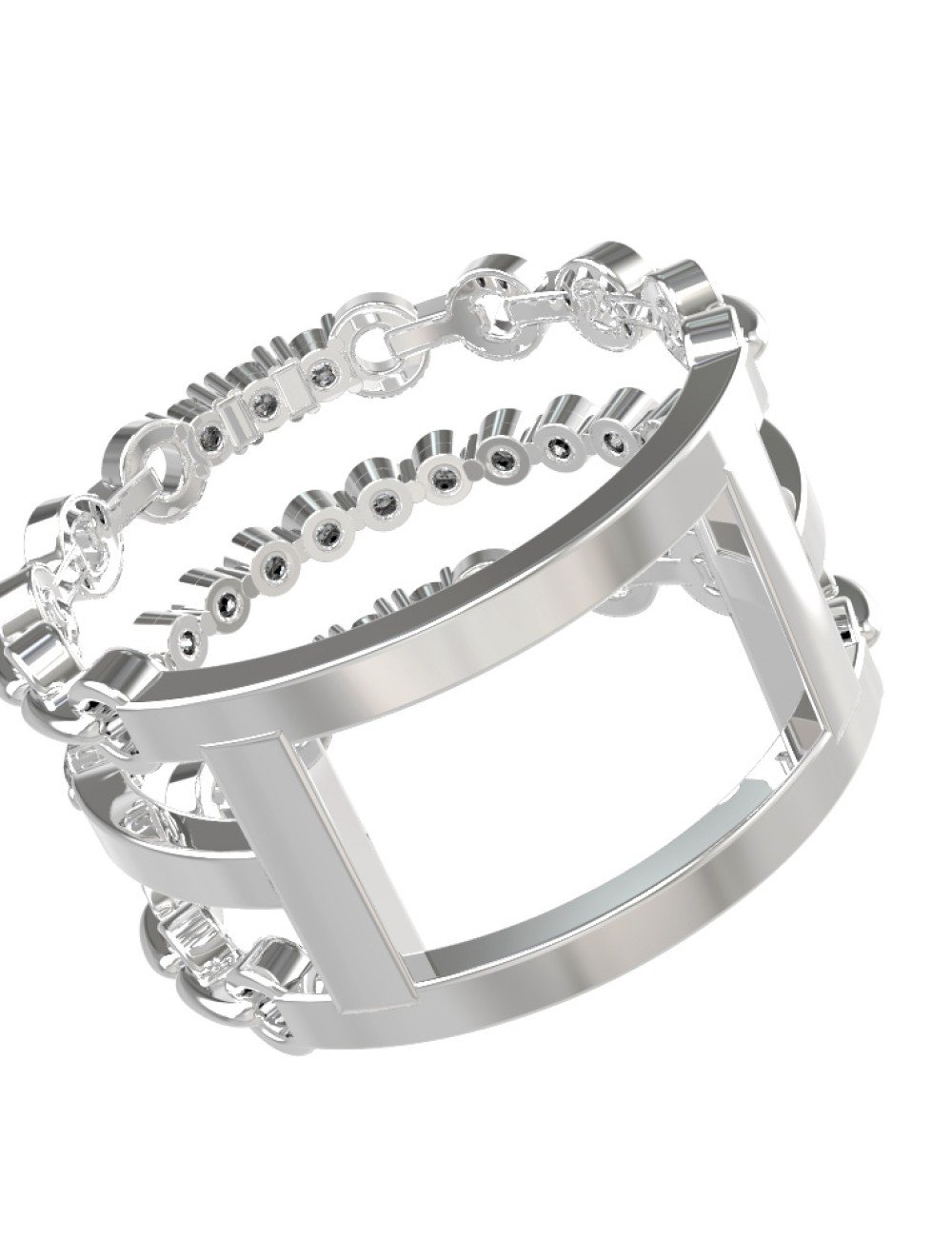 Кольцо из белого золота c бриллиантами