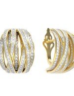 Серьги из лимонного золота c фианитом