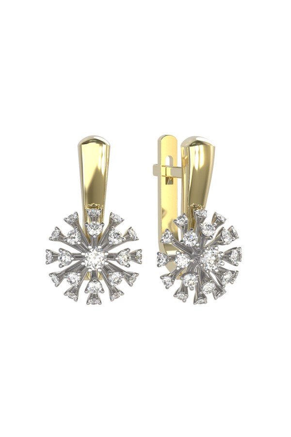 Серьги из лимонного золота c бриллиантами