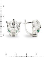 Серьги из белого золота c изумрудом