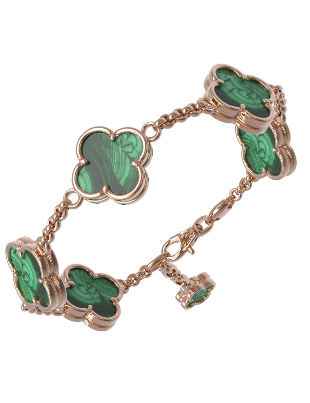 Браслет из золота c малахитом