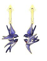 Серьги из лимонного золота c эмалью