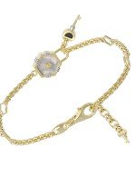 Браслет из лимонного золота c ониксом и перламутром