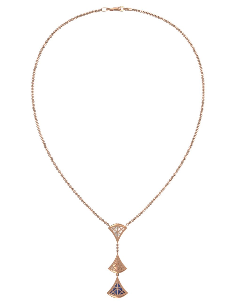 Колье из золота c бриллиантами, лазуритом и перламутром