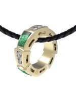 Подвеска из лимонного золота c бриллиантами и малахитом