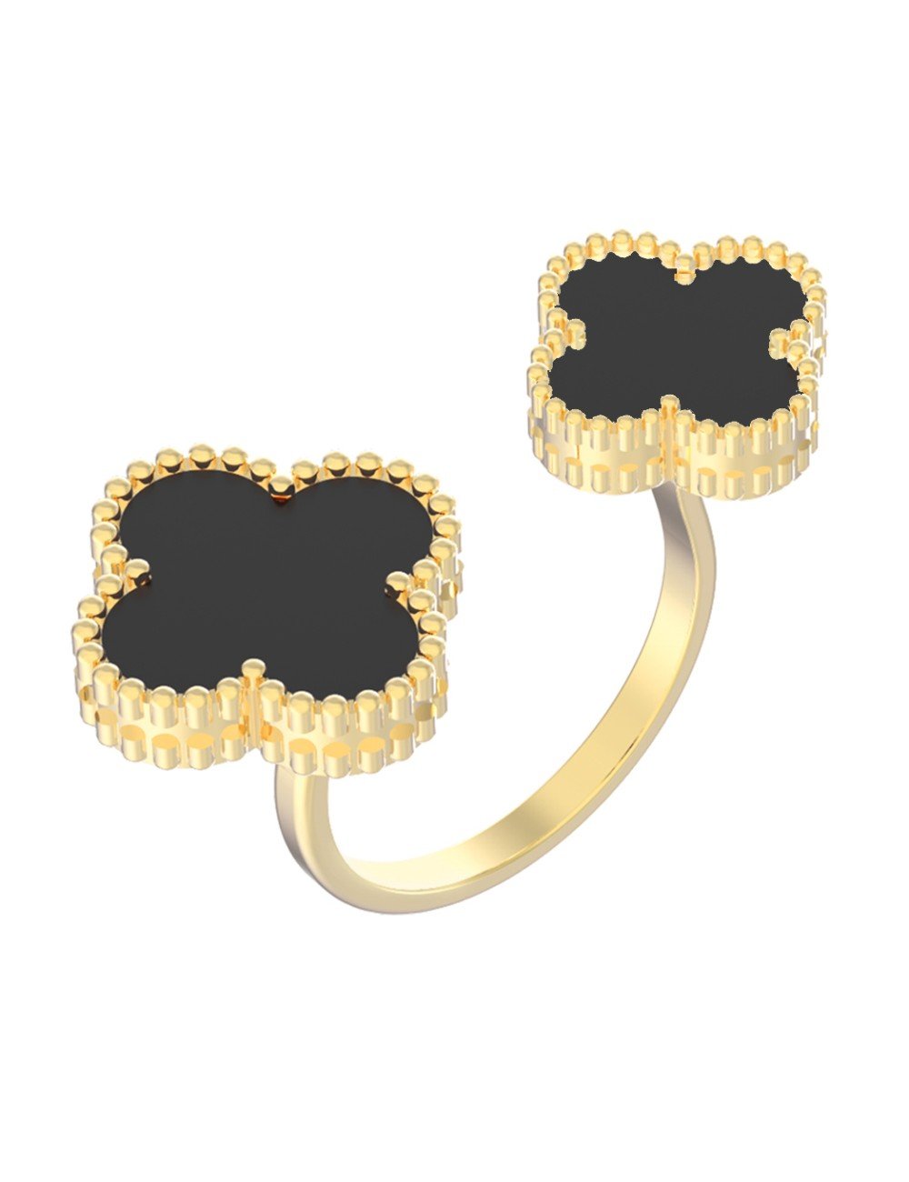 Кольцо из лимонного золота c ониксом