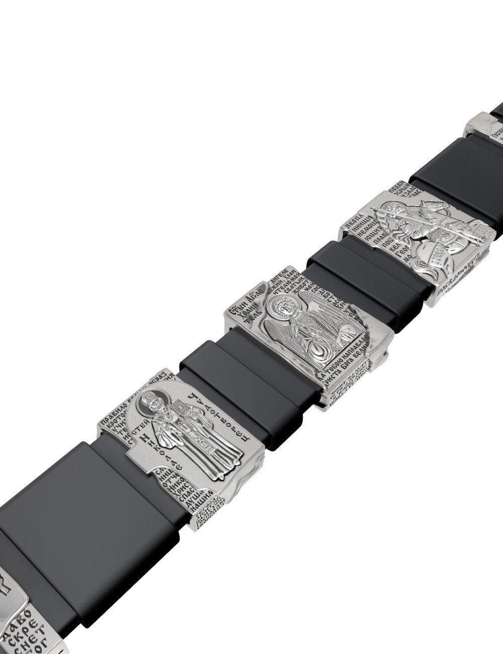 Браслет из белого золота c кожаным шнурком