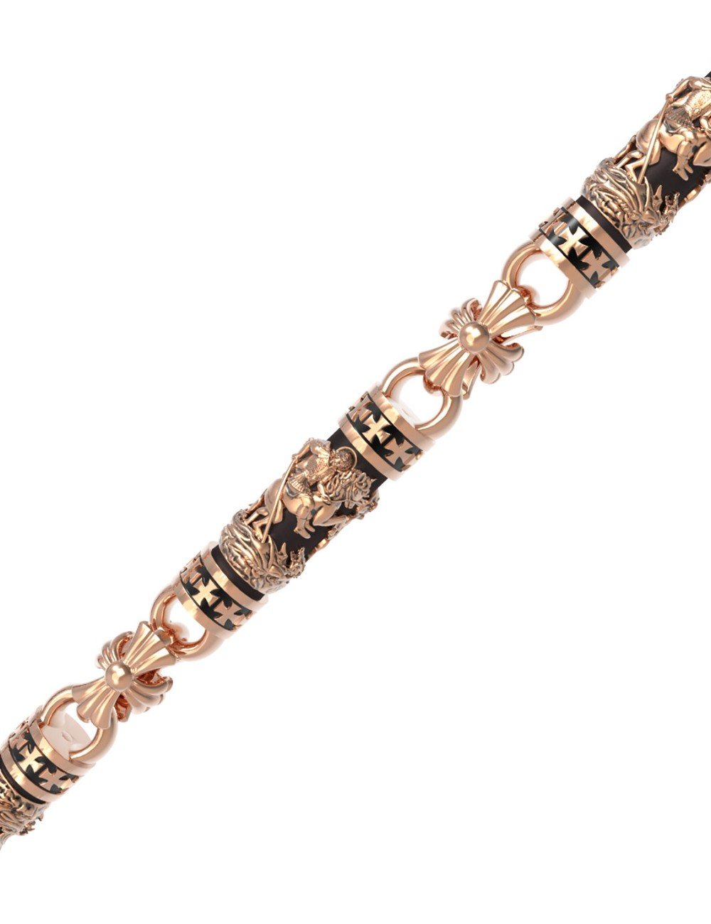 Цепь из золота c эбеновым деревом