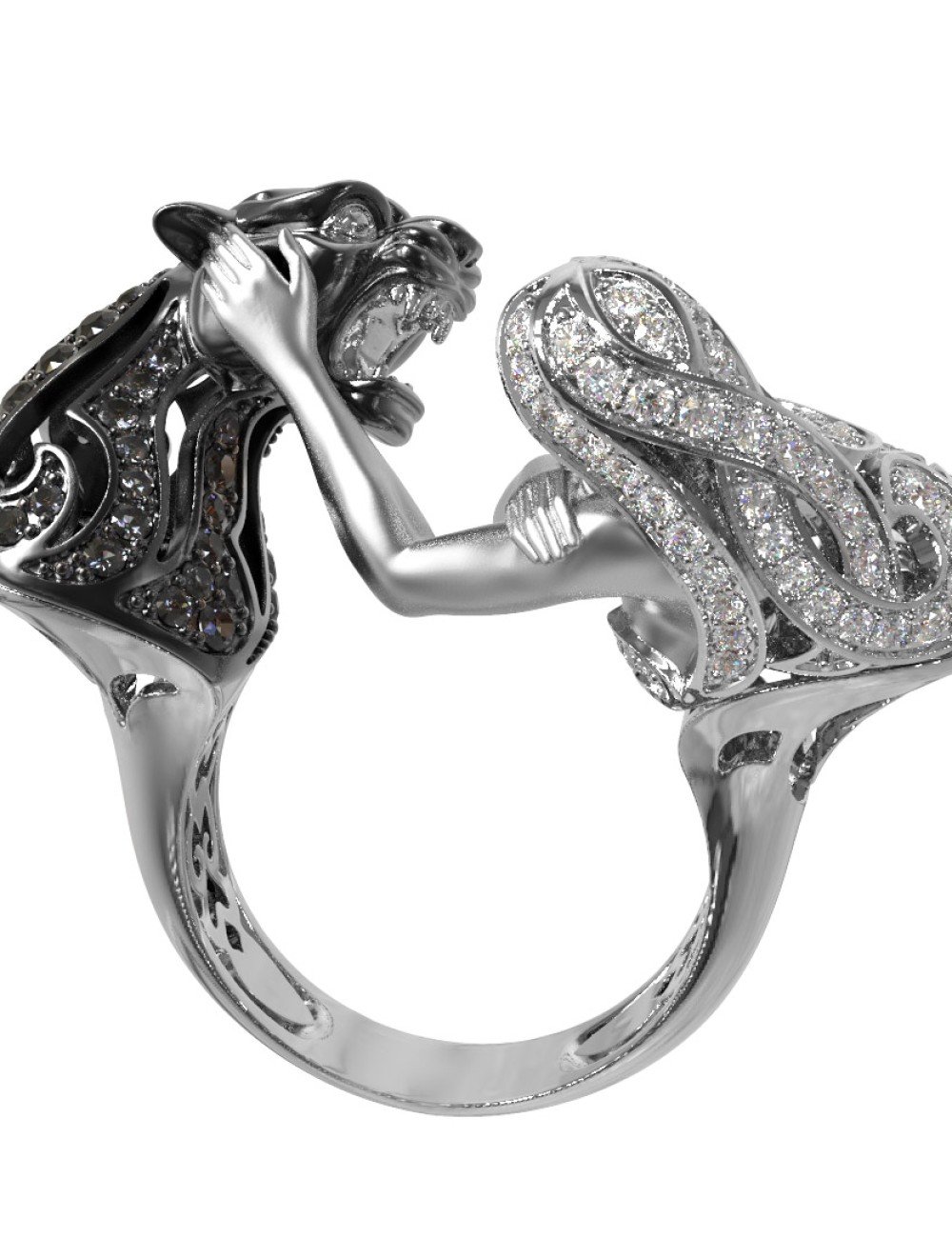 Кольцо из белого золота c фианитом