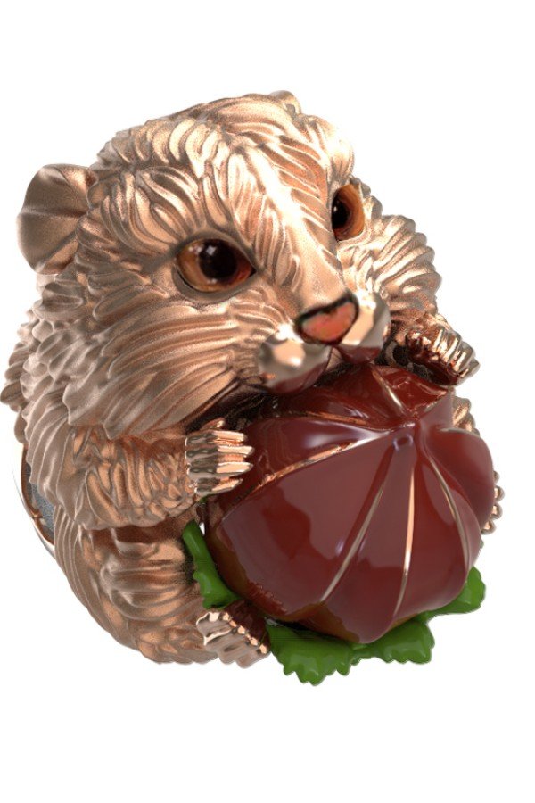 Кольцо из золота c эмалью