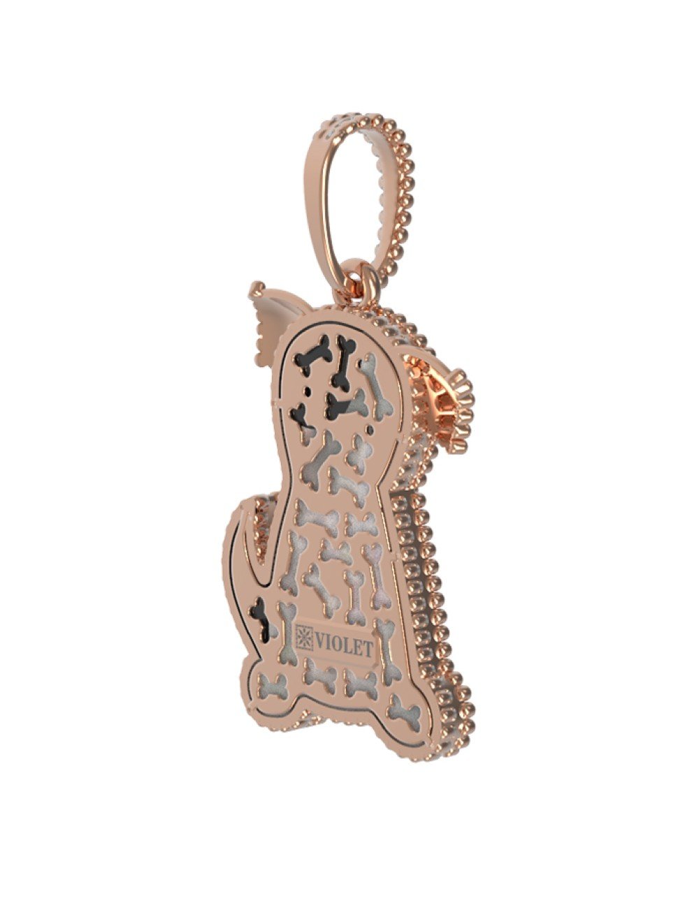 Подвеска из золота c эмалью, ониксом и перламутром