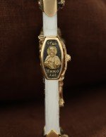 Крест из лимонного золота c бивнем мамонта