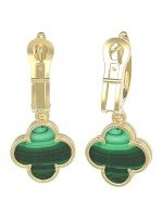 Серьги из лимонного золота c малахитом