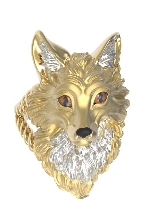 Кольцо из лимонного золота c эмалью