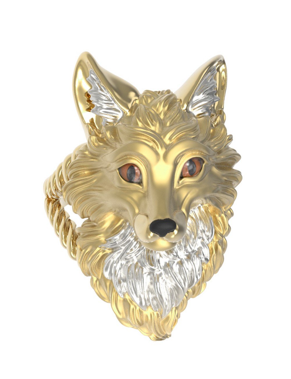 Кольцо из лимонного золота c эмалью