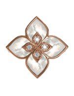 Кольцо из золота c бриллиантами и перламутром