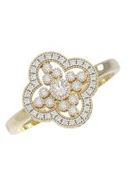 Кольцо из лимонного золота c бриллиантами