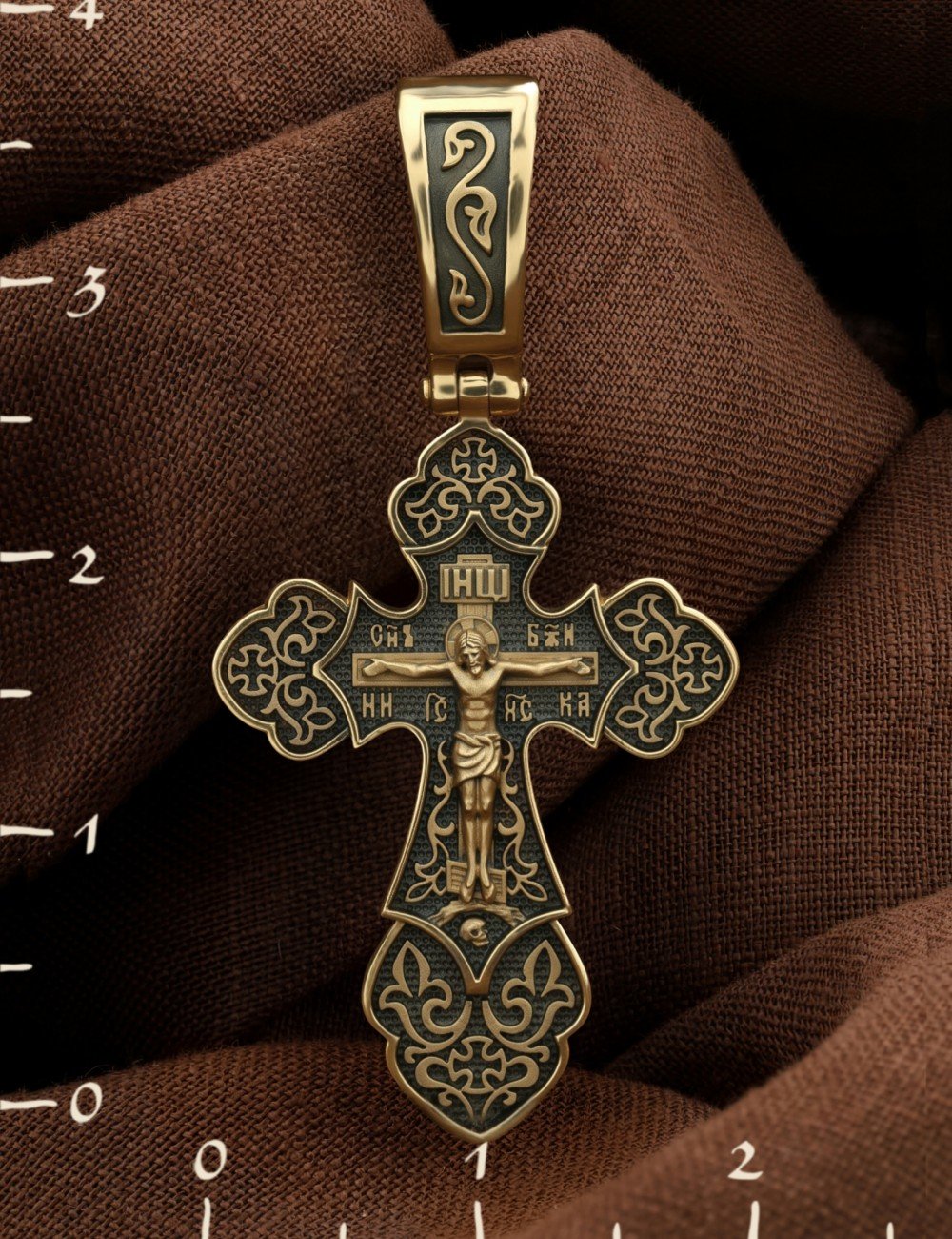 Крест из лимонного золота