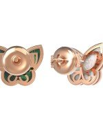 Серьги из золота c малахитом и перламутром