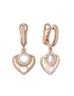 Серьги из золота c бриллиантами и перламутром