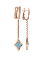 Серьги из золота c бриллиантами и бирюзой
