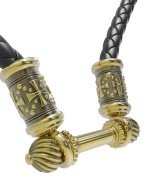Гайтан из лимонного золота c кожаным шнурком
