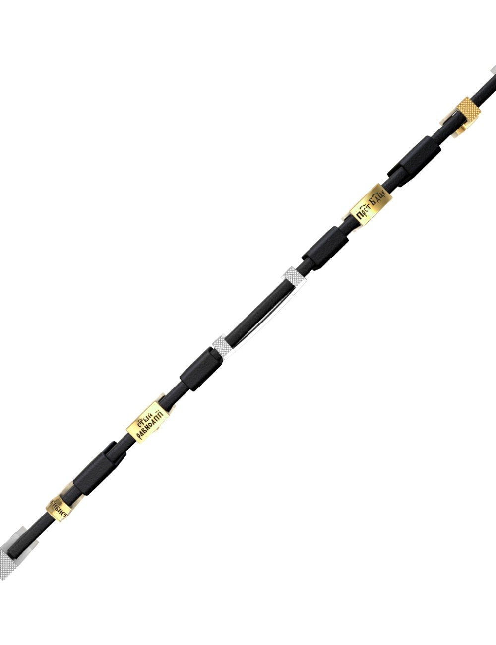 Браслет из белого золота c кожаным шнурком