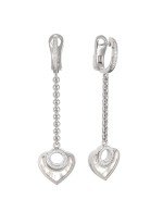 Серьги из белого золота c бриллиантами и перламутром